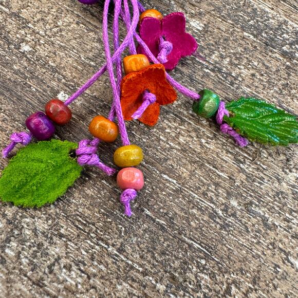 Leather Flower Purse Charm Genuine Leather Bag Charm NEW FAST SHIP - Picture 8 of 8